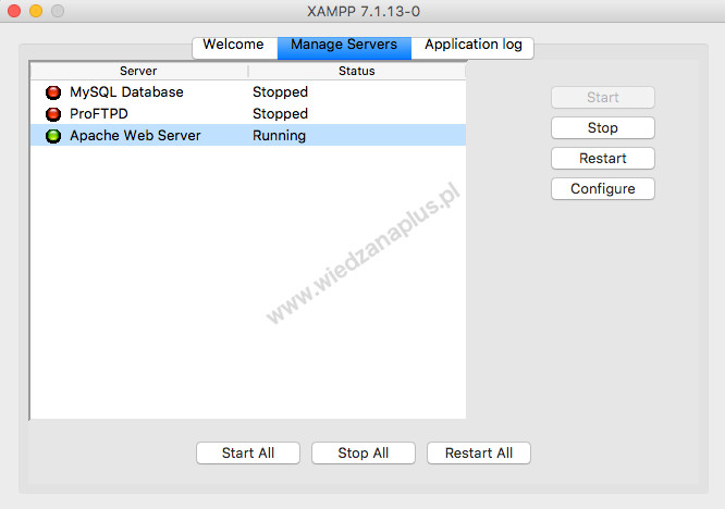 Rys. 1. Uruchomienie serwera Apache na macOS