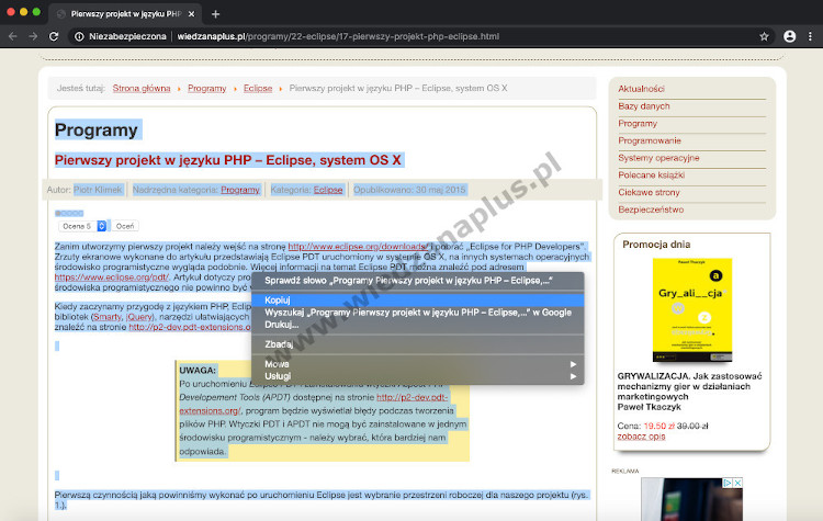 Rys. 4. LibreOffice Writer usuń formatowanie tekstu, krok 2/4