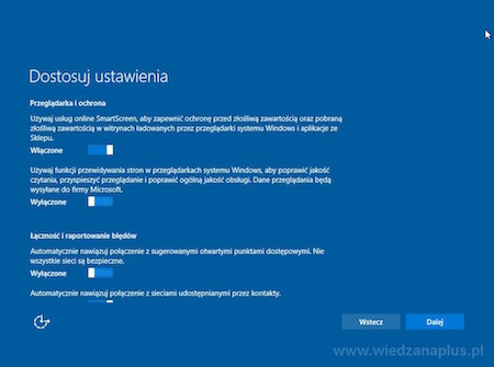 Dostosowywanie ustawie m.in. Przeglądarka i ochrona - Windows 10