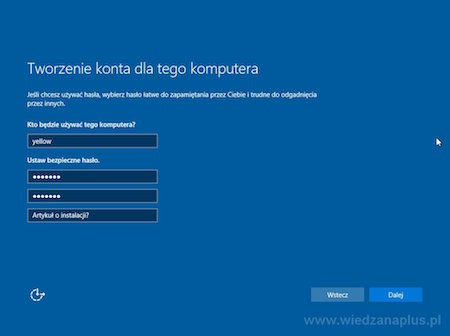 Tworzenie lokalnego konta w systemie Windows 10