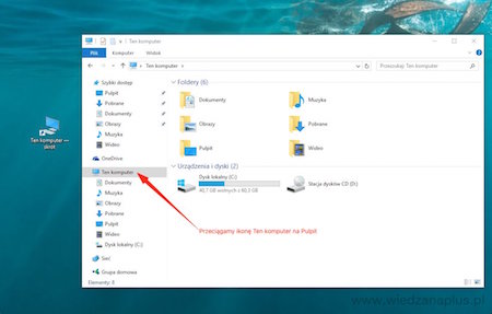 Umieszczenie ikony Ten komputer na Pulpicie – Windows 10